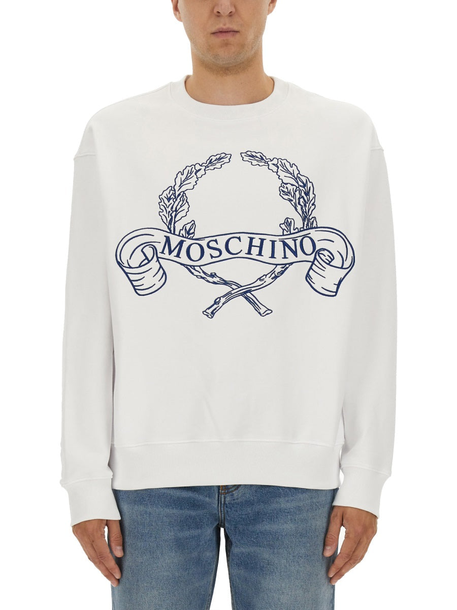 Moschino Men Sweatshirt With Laurel Crown Logo Embroidery