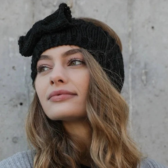Bow Hairband in Black, Burgundy, or Gray