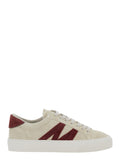 Moncler Women White Low Top Sneakers With Logo Detail On The Side And Logo Patch On The Tongue In Leather Woman