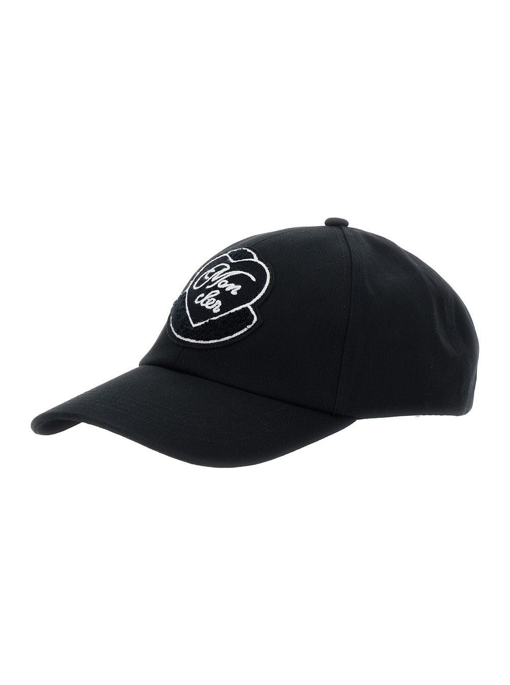 Moncler Women Black Baseball Cap With Logo Embroidery On The Front In Cotton Woman