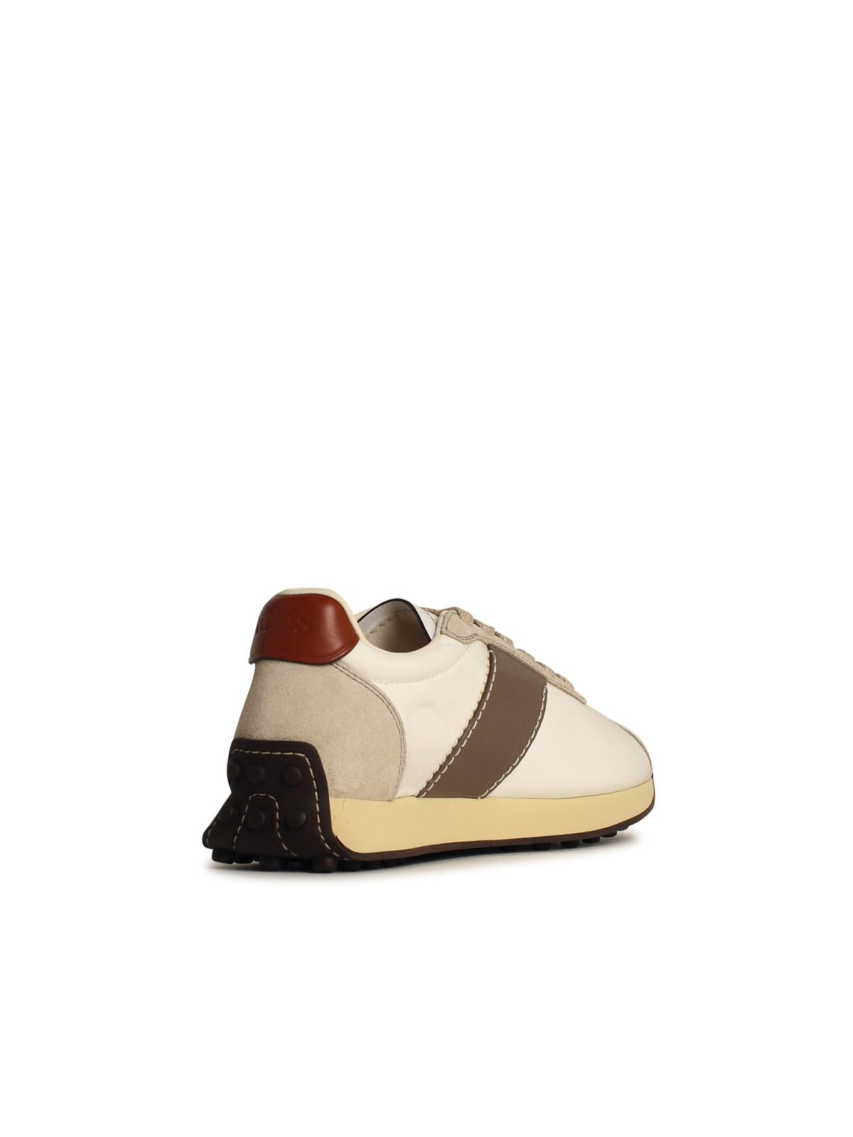 Tod's 'T Vintage' Beige Leather Blend Sneakers Women