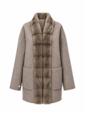 Reversible Genuine Mink Fur Virgin Wool Coat