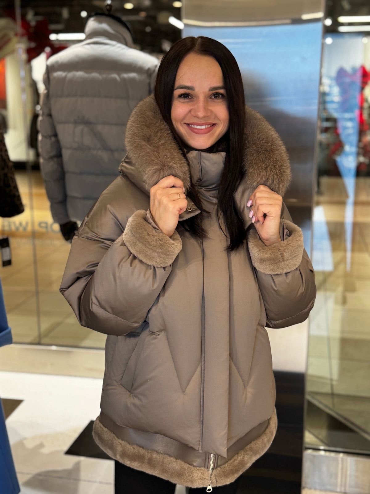 Genuine Polar Fox Down Fill Coat