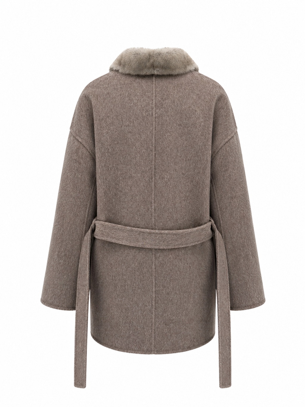Reversible Genuine Mink Fur Virgin Wool Coat