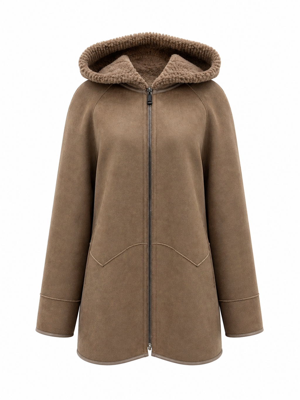 Reversible Faux Fur & Suede Coat