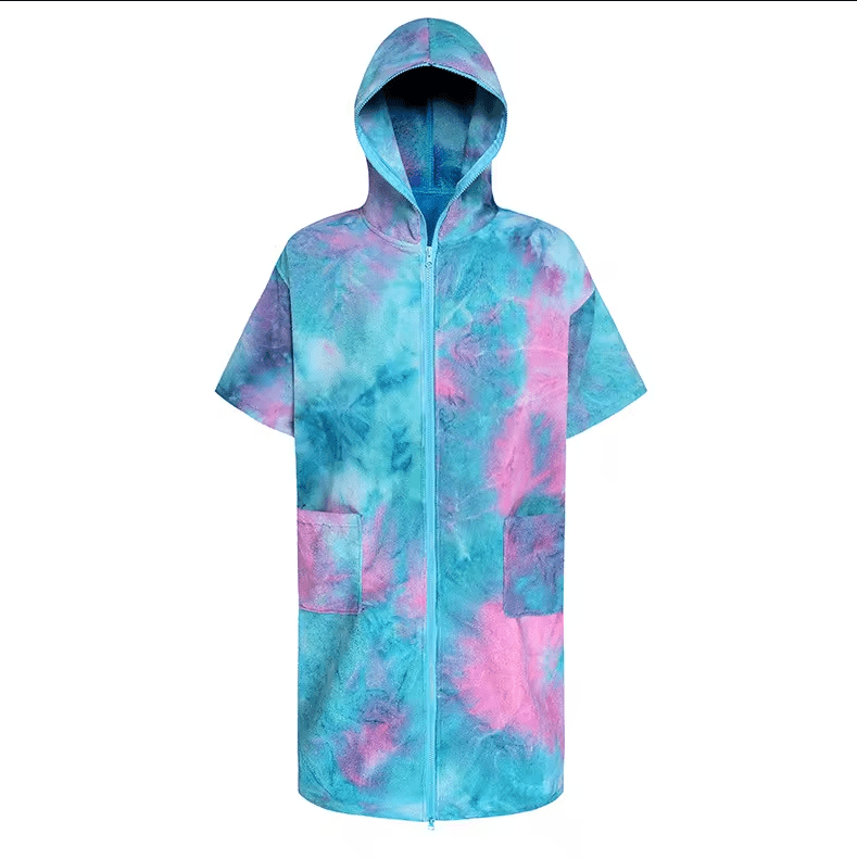 Terry Cloth Zip Beach Towel Tie Dye
