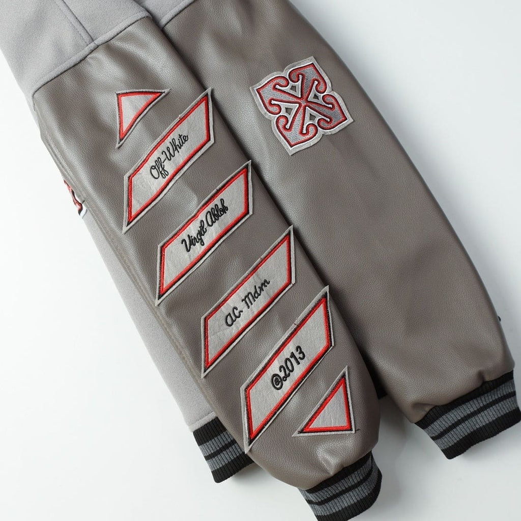 AC Milan Off-White Gray Varsity Wool Jacket