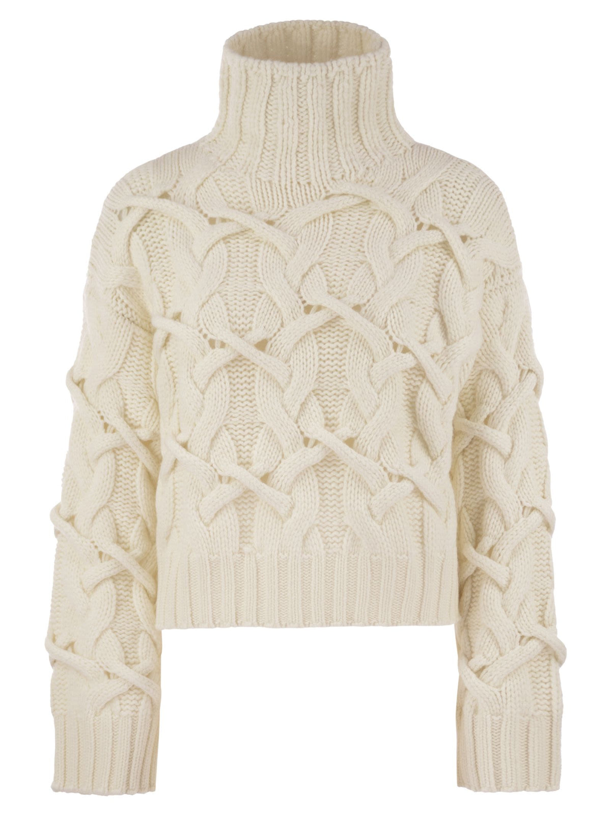 Brunello Cucinelli Women Braided High-Necked Cashmere Sweater