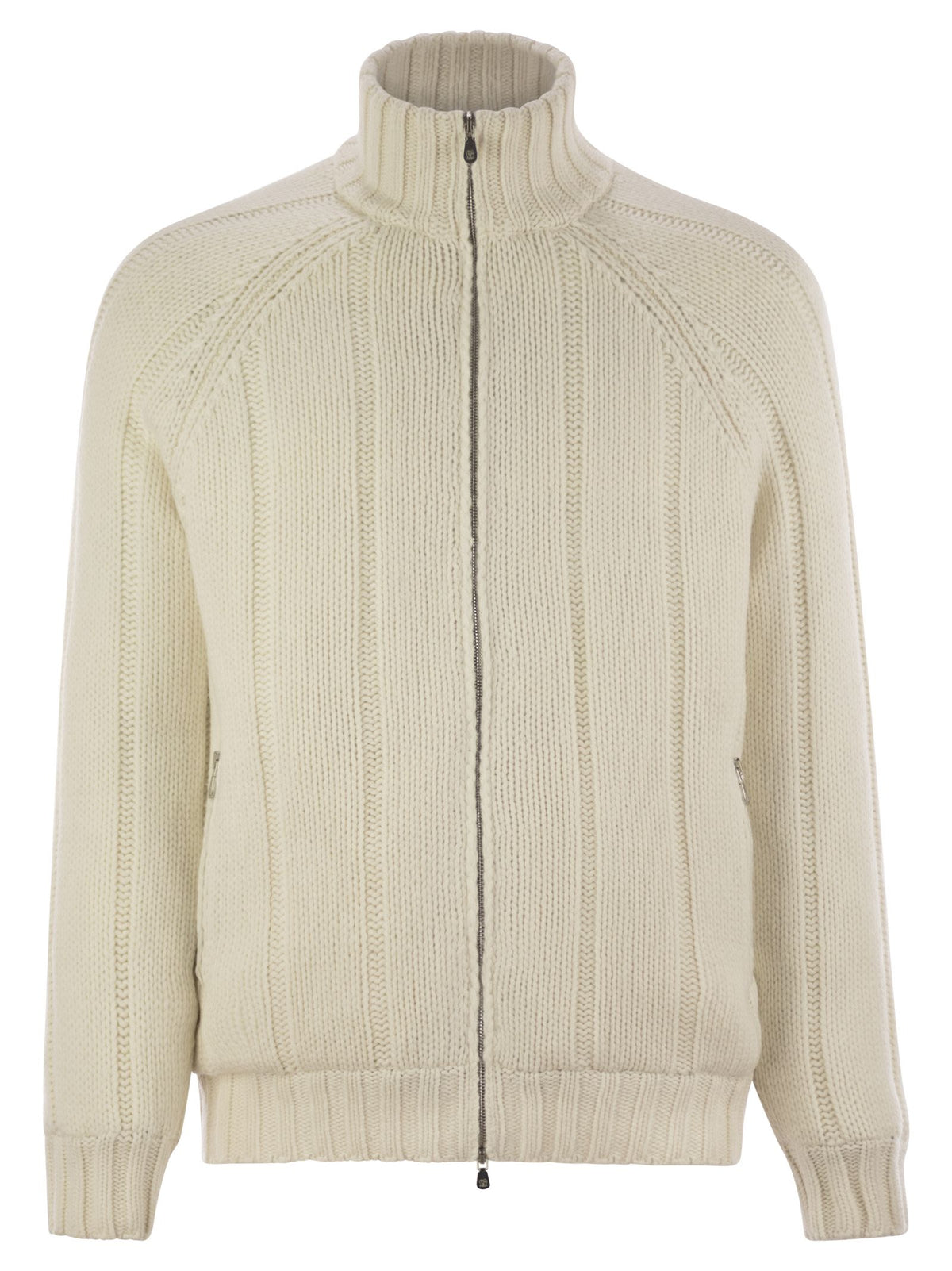 Brunello Cucinelli Men Cashmere Knit Down Jacket With Zip