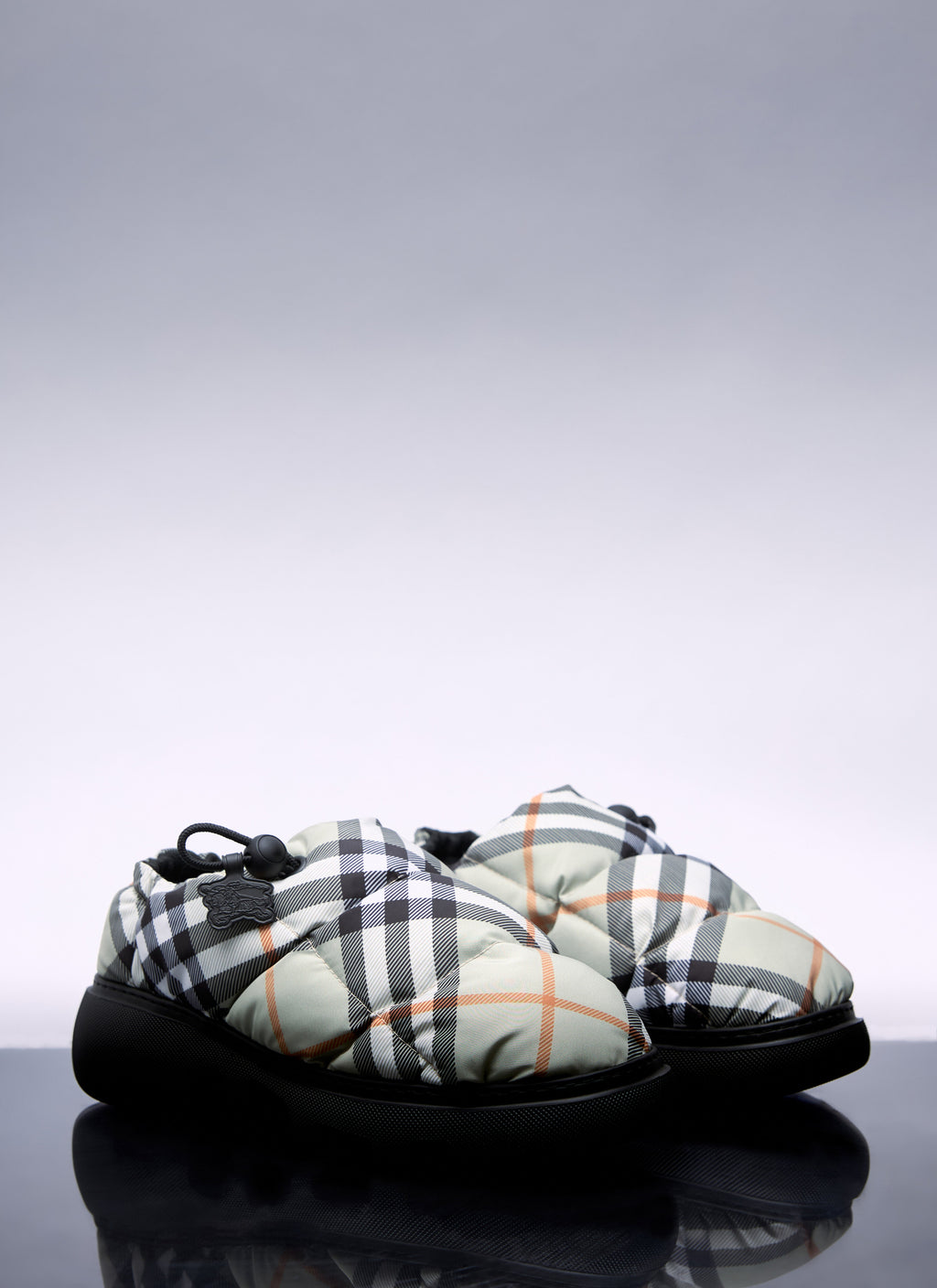 Burberry Women Check Nylon-Blend Pillow Mule