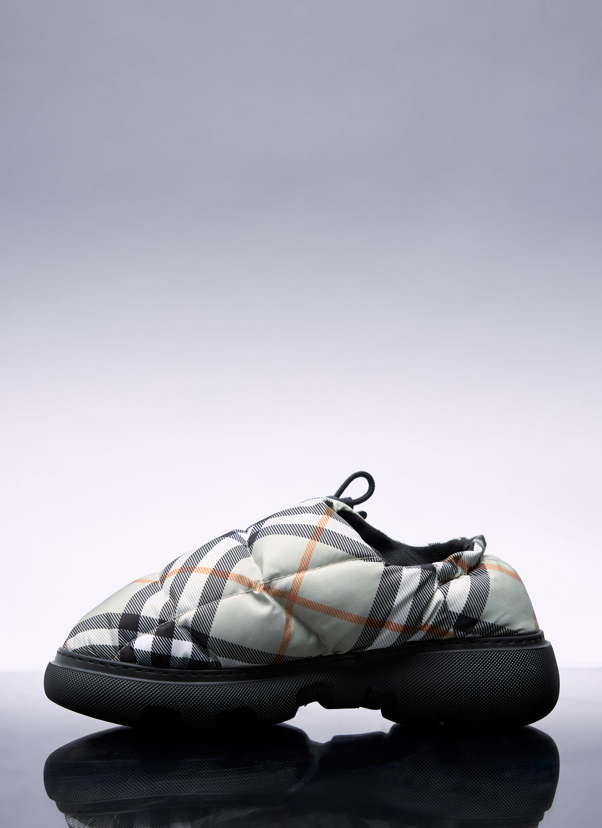 Burberry Women Check Nylon-Blend Pillow Mule