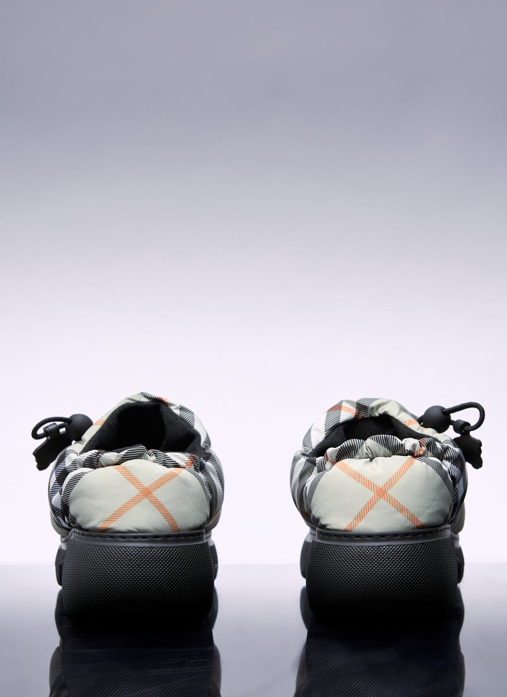 Burberry Women Check Nylon-Blend Pillow Mule