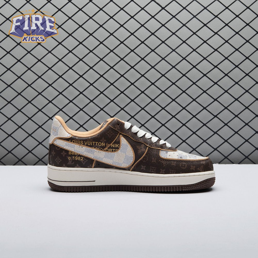 Nike Air Force 1 Low Monogram Brown Damier Azur Unisex