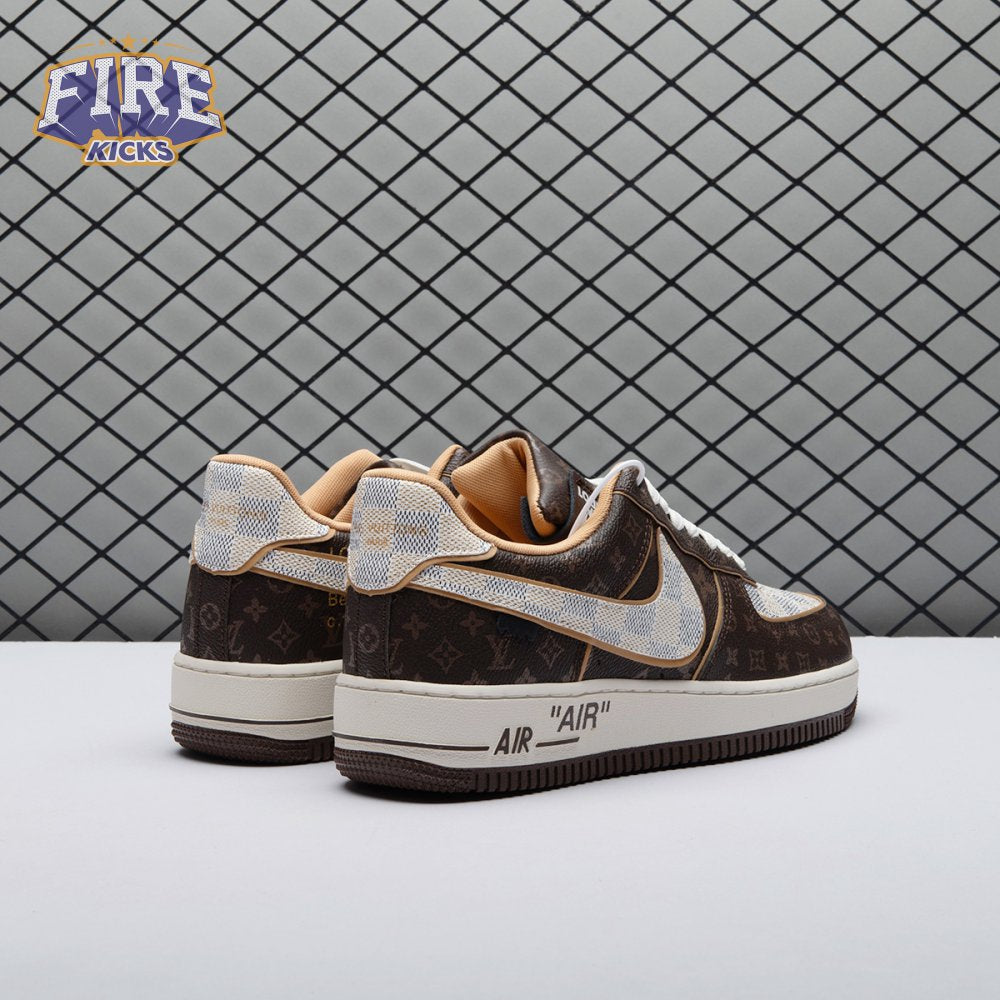Nike Air Force 1 Low Monogram Brown Damier Azur Unisex