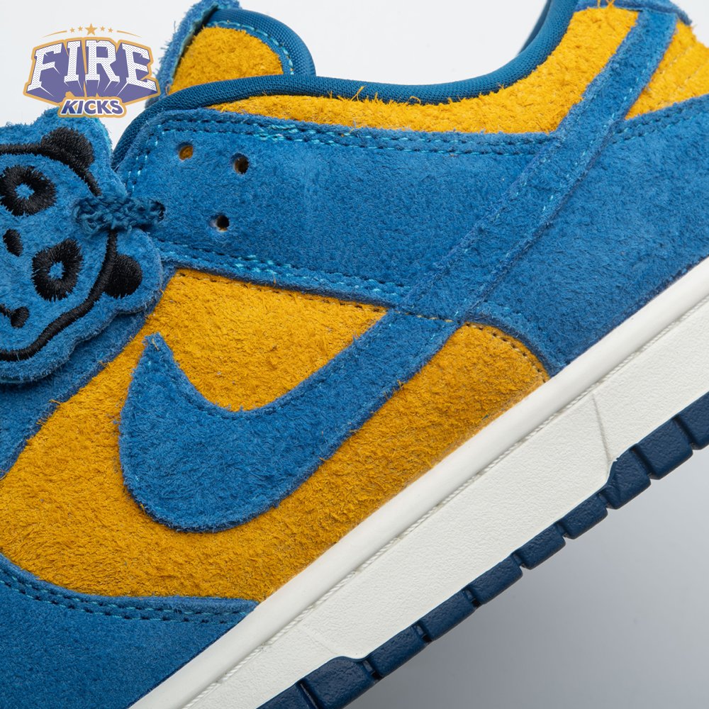 Nike Dunk Low SE Panda-Monium Court Blue Yellow Ochre Suede IH7648-700 Unisex