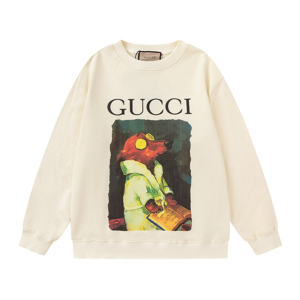 GUCCI Beige Cotton Jersey Sweatshirt New & Authentic