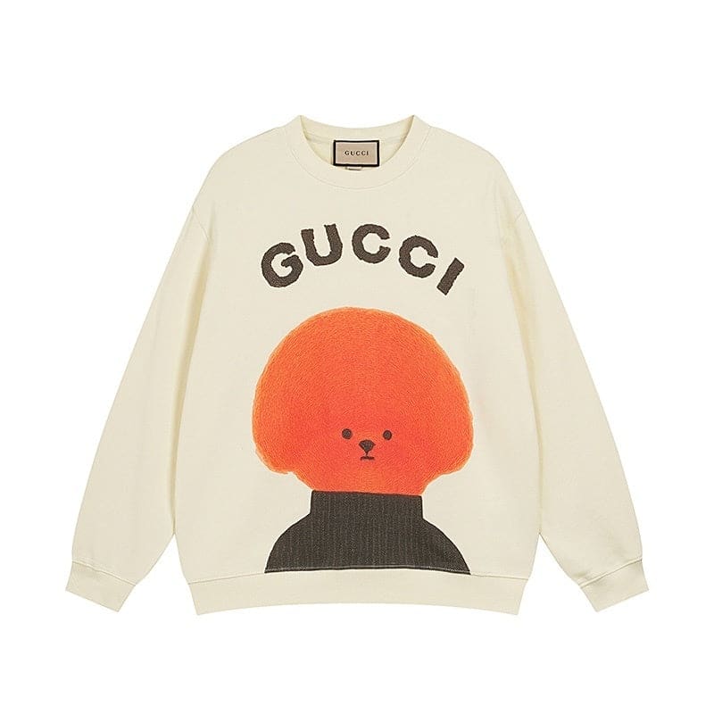 GUCCI Beige Cotton Jersey Sweatshirt New & Authentic